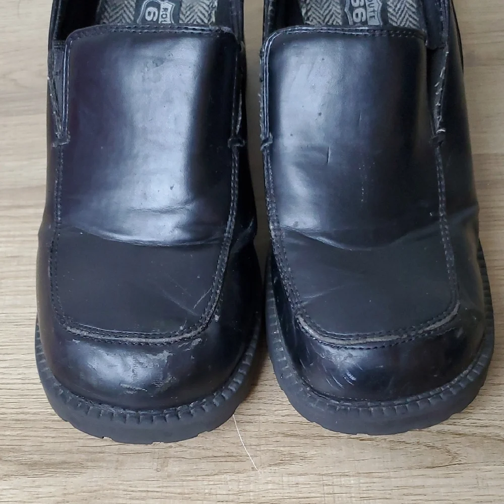 Route 66 Black Chunky Heel Platform Loafers Women's Size 9